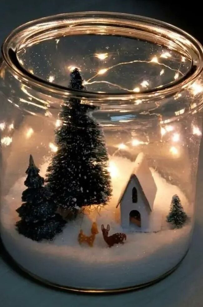 Luminous Winter Snowglobe Landscape