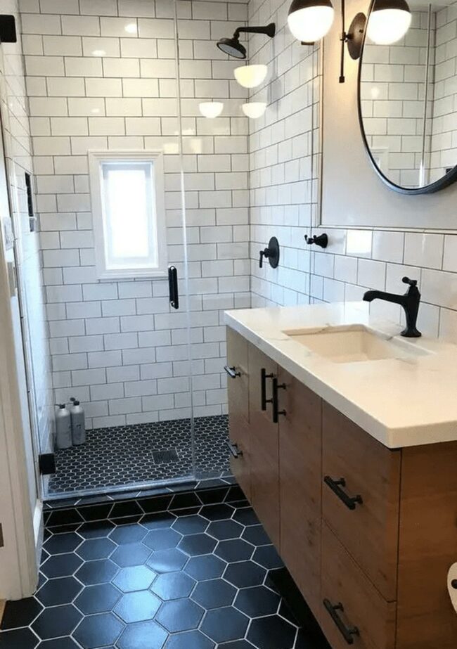 Black Hexagon Floor Drama