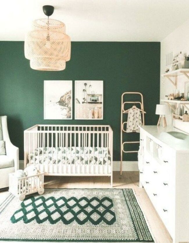 Serene Green Geometric Nursery