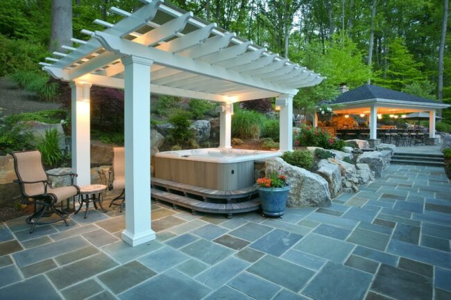 Stone Pergola Retreat Oasis