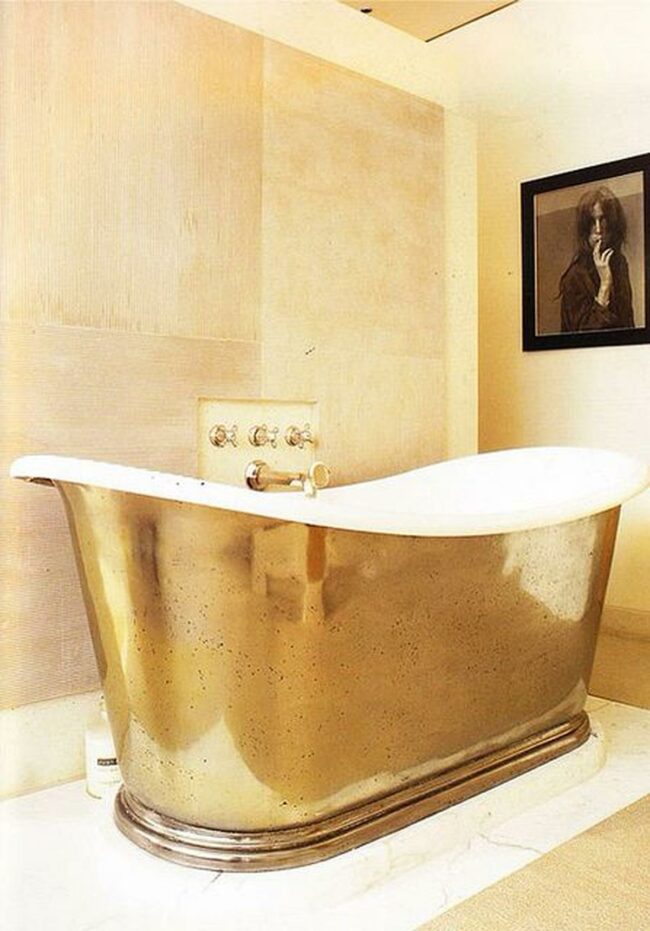 Golden Curved Metal Tub