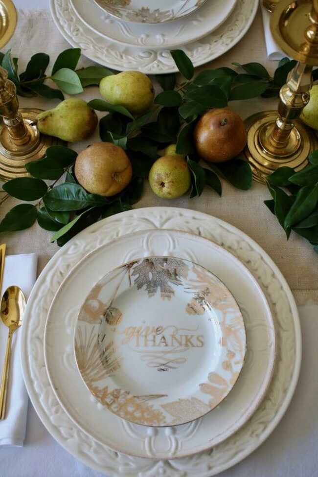 Golden Thanksgiving Tablescape