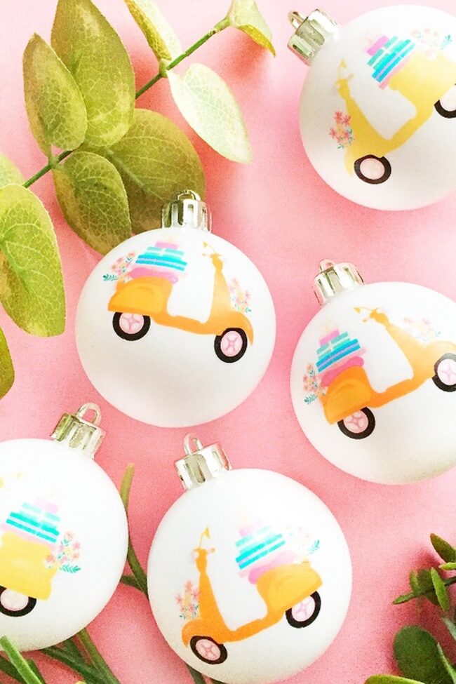 Quirky Scooter Holiday Ornaments
